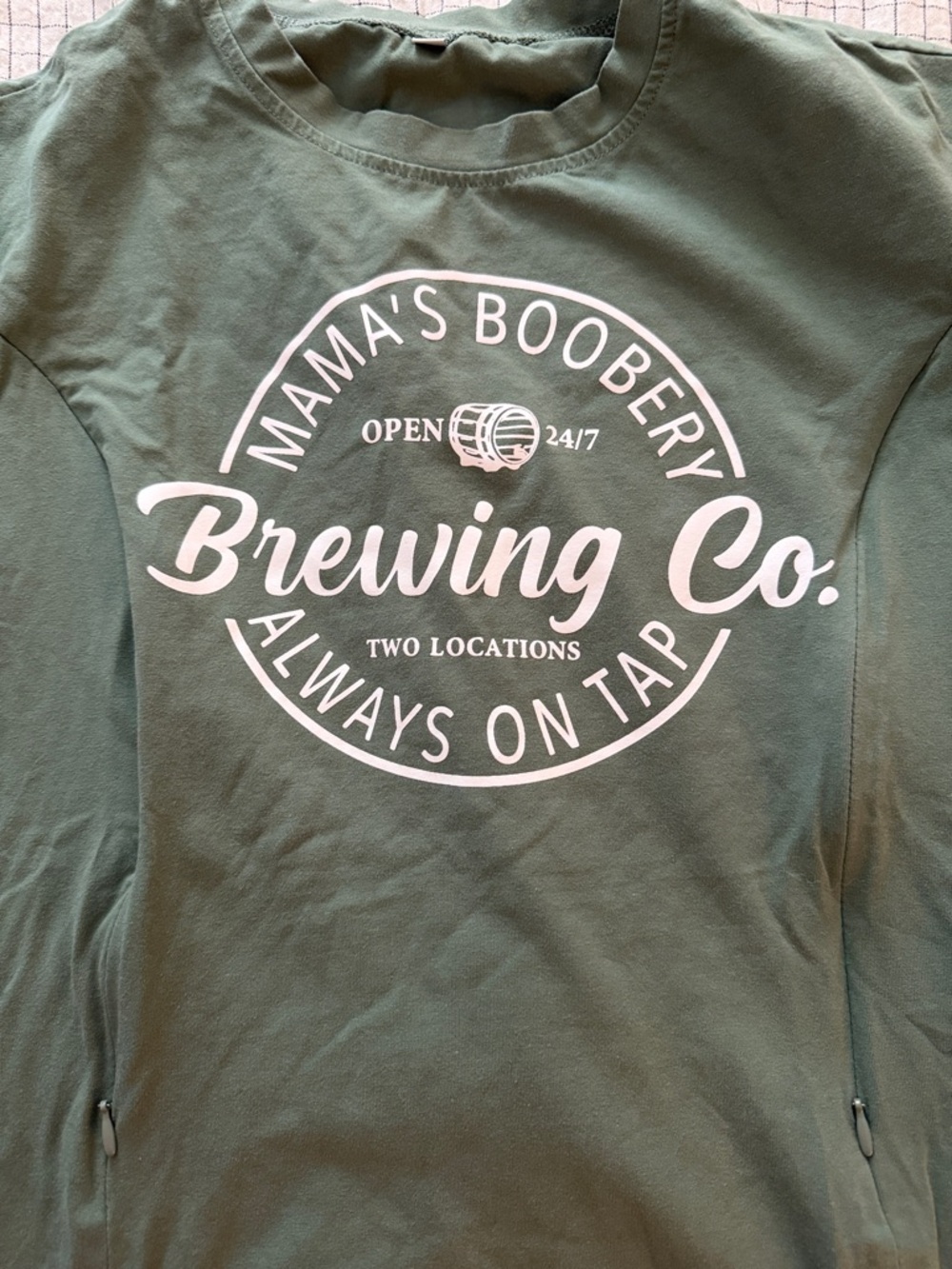 Mama's Boobery Brewing Co. Graphic Tee - Olive Green